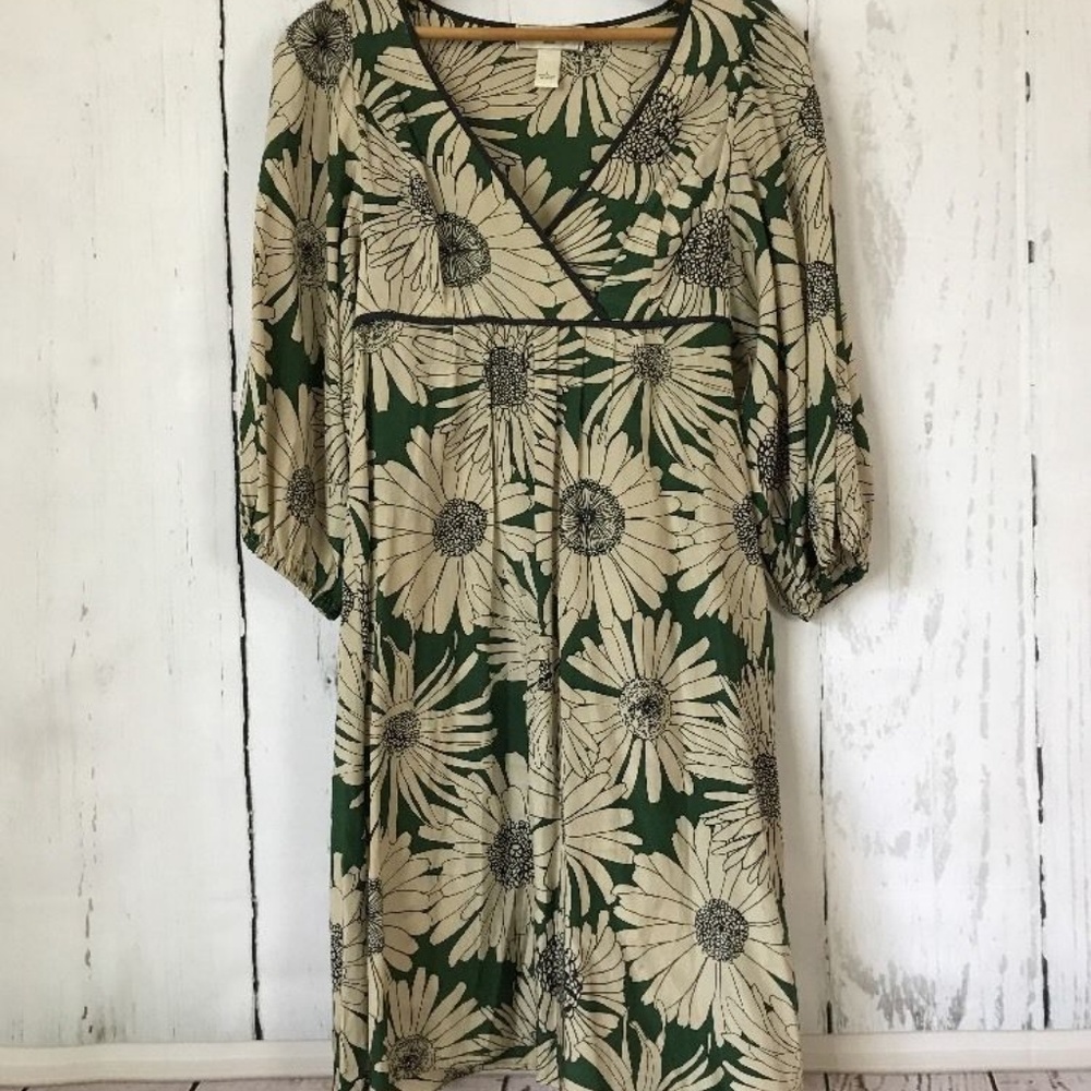 Moulinette Soeurs Anthropologie Sz 0 Green Dress